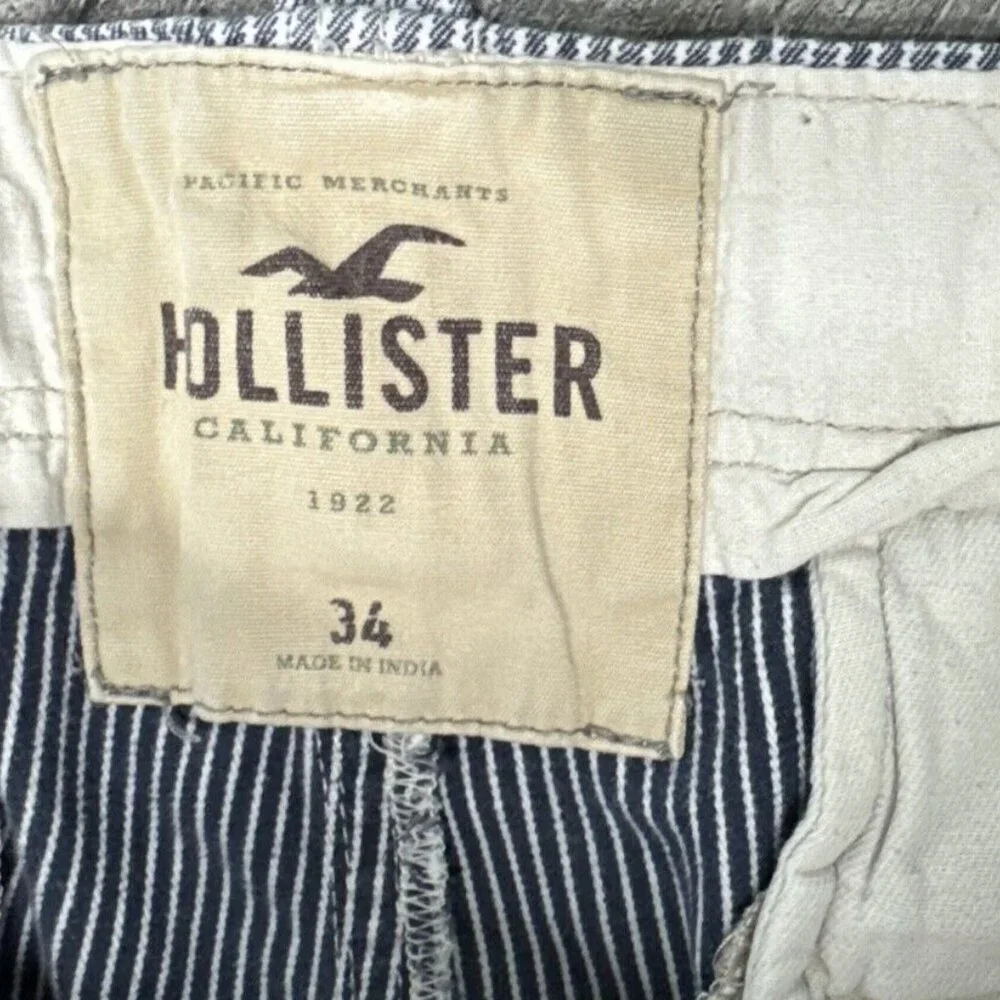 Vintage Y2K Hollister Cargo Shorts Mens Size 34 Navy Striped Chunky Baggy 36